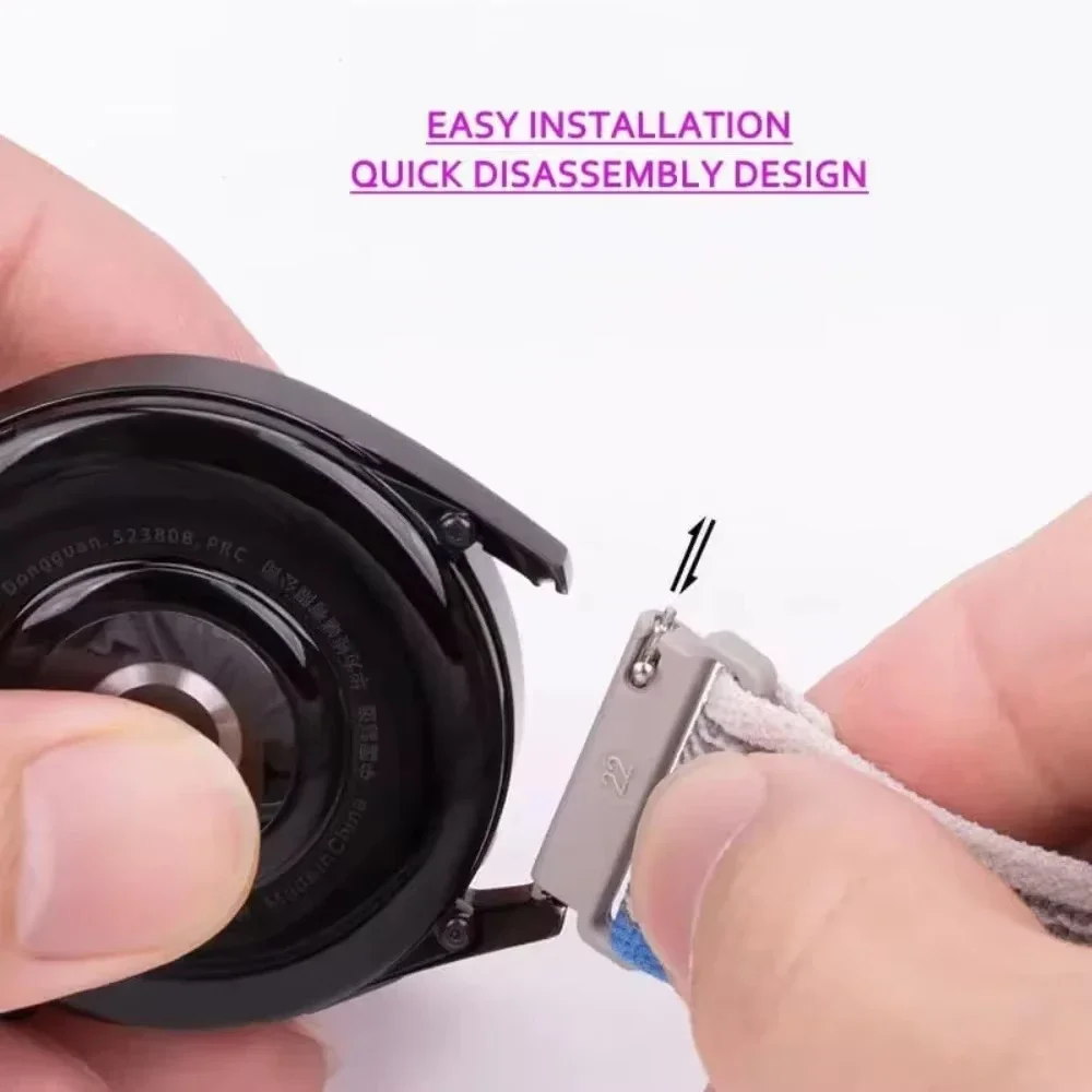 20 مللي متر 22 مللي متر الفرقة لساعة سامسونج جالاكسي 7 6 5 برو 4 الكلاسيكية النايلون الرياضة سوار كوريا amazfit bip 6 5 U GTS4 GTR 4 3 2e الأشرطة #4