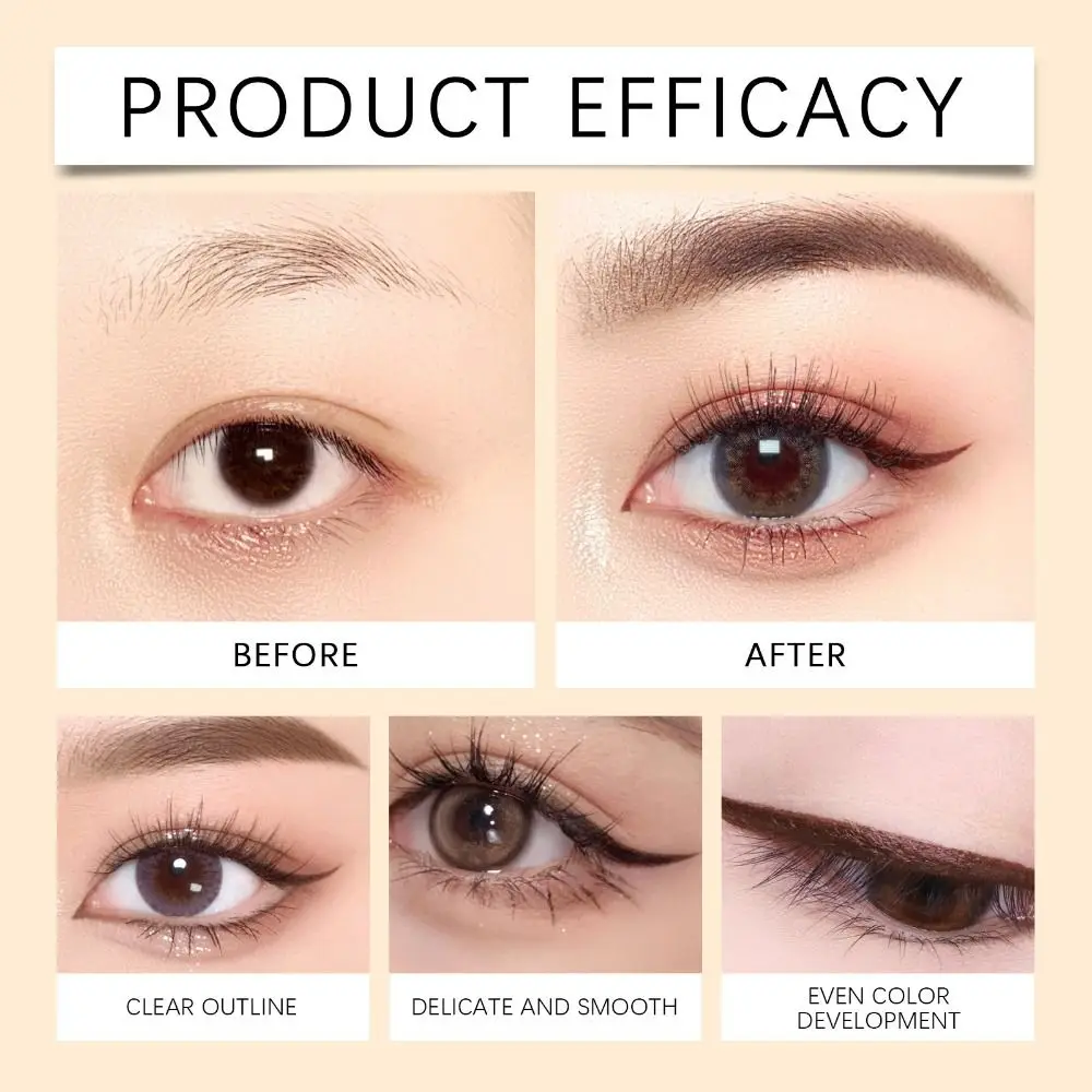 24 Hr Waterproof Eyeliner Pencil Double Head Fading Proof Gel Eye Liner Pen Long Lasting Smooth Sharpenable Eyeshadow Pencil