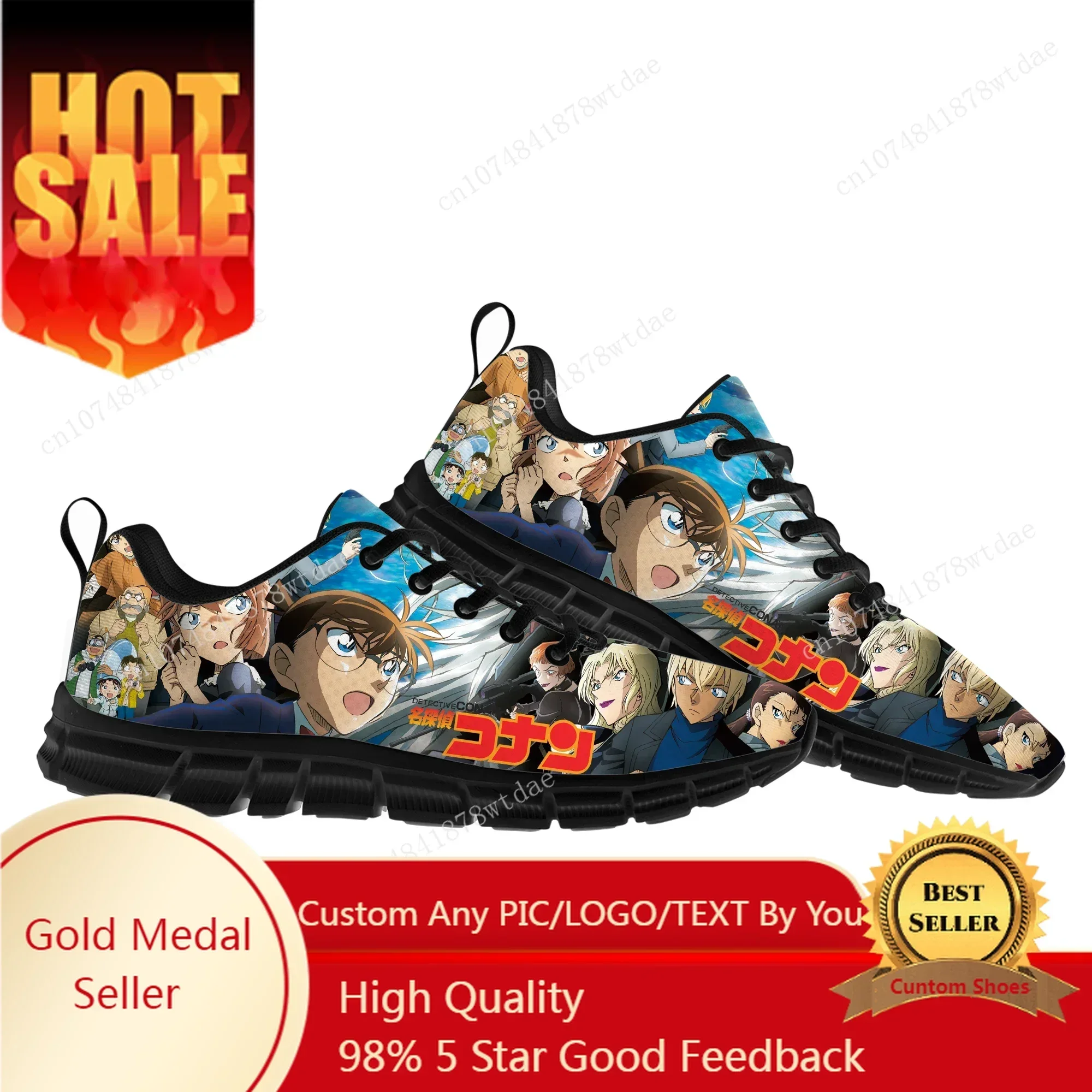 

Japanese Anime Detective Conan Sports Shoes Mens Womens Teenager Kids Children Sneakers High Quality Manga Sneaker Custom Shoe