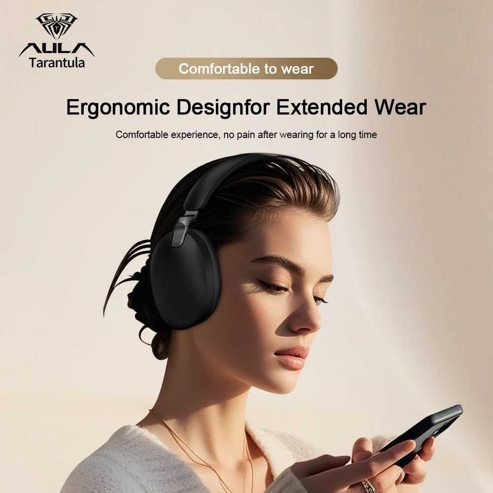 AULA A500 Hybride ANC draadloze hoofdtelefoon met 1000 mAh 2.4G/Bluetooth/bekabelde 3-modus verbinding Gaming-headset voor laptopcomputer