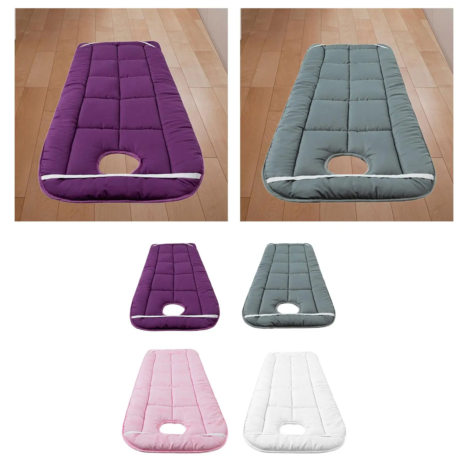 Spa Table Pad with Face Hole for Massage Bed Mattress Comfortable Polyester Cushion for Salon Lounge Sauna