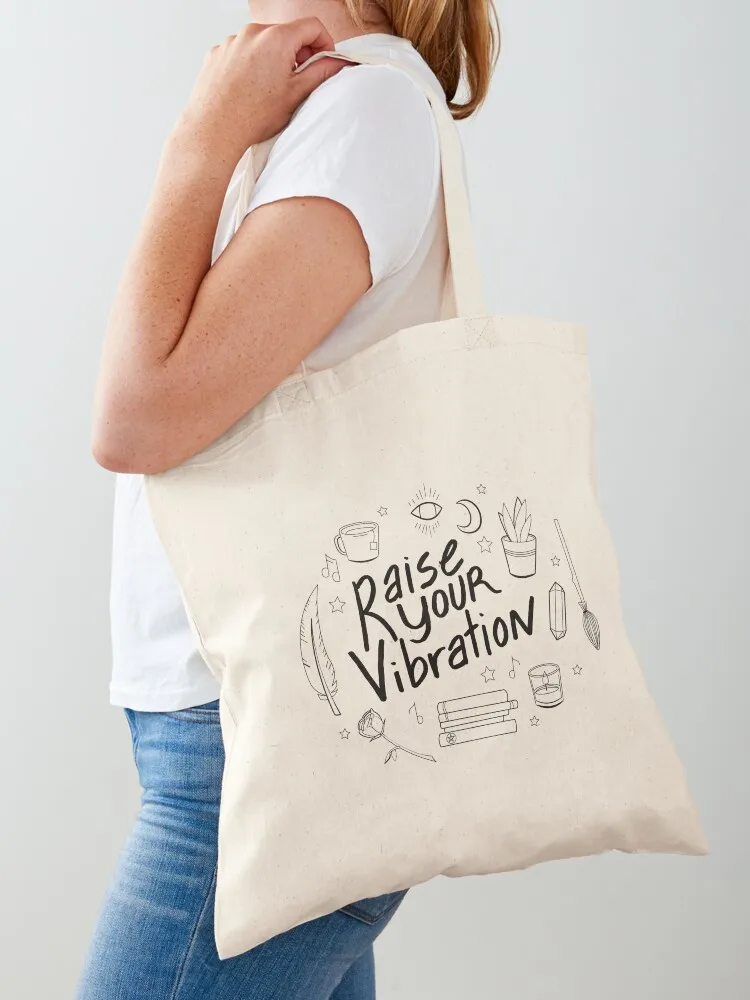 Raise Your Vibration - witch Tote Bag tote bag men's Portable shopping bag bags for women tote women