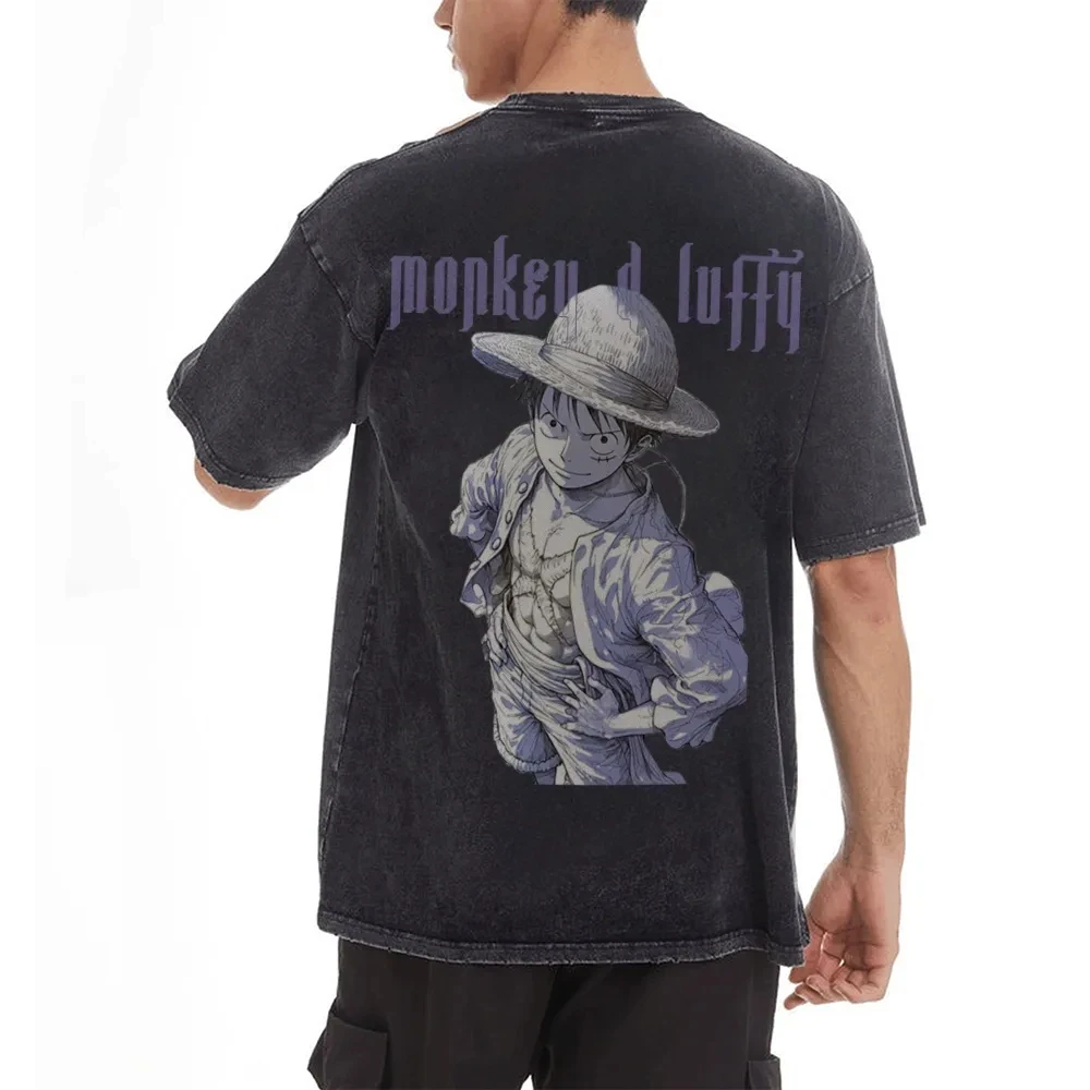 قطعة واحدة مطبوعة تي شيرتات قصيرة الاكمام ملابس الصيف غير رسمية الرجال ملابس الشارع تي شيرت رجالي غسلها والقديم مريحة البوب #3