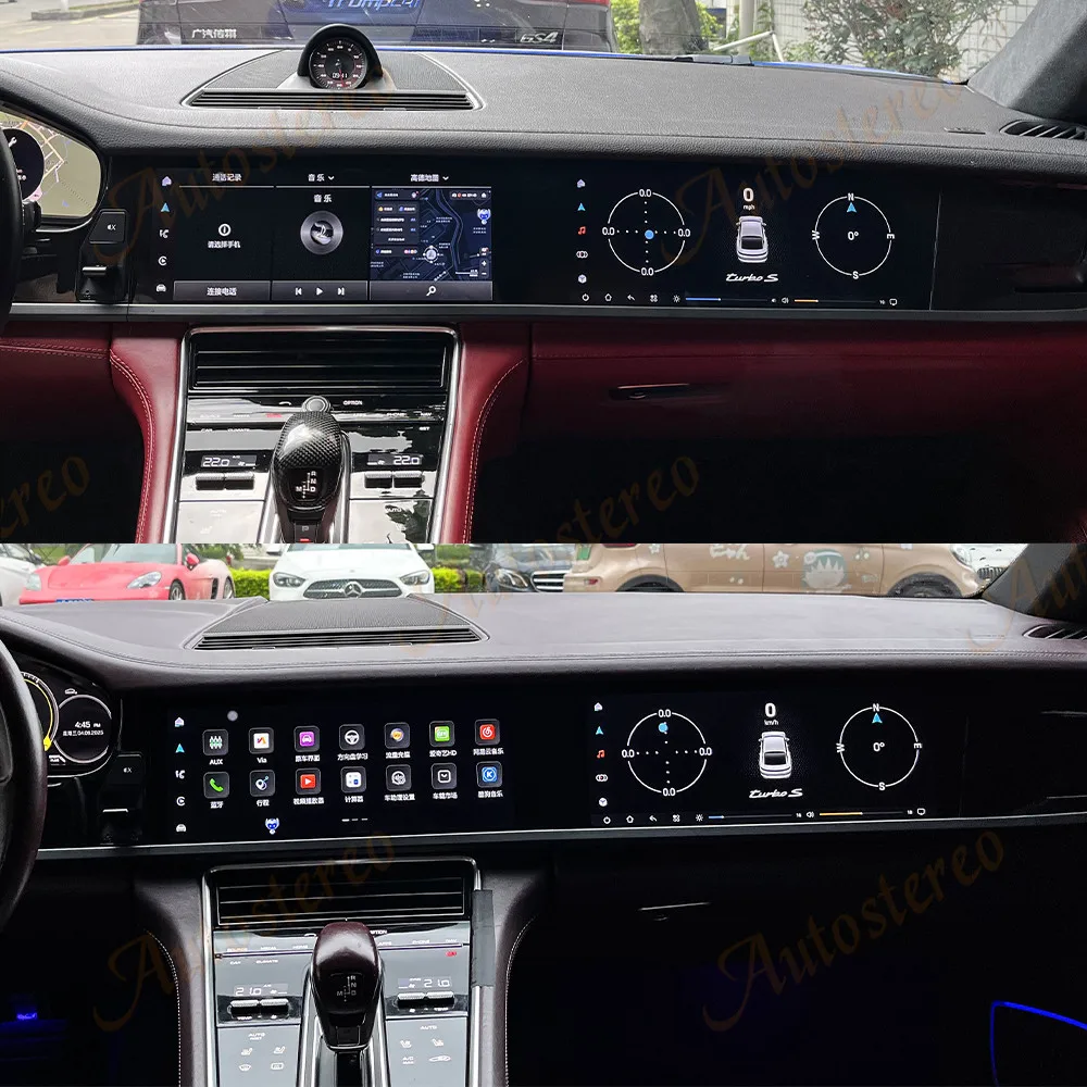 Car Dual Screen Android Media For Porsche Panamera 2017-2023 Car Radio Multimedia Player Carplay GPS Co-Pilot Head Unit Display