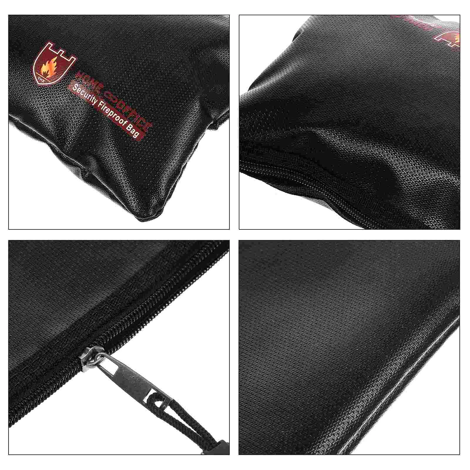 Fireproof File Bag Portable Zipper Document Stand Small Safe Pouch Money Holder Storage