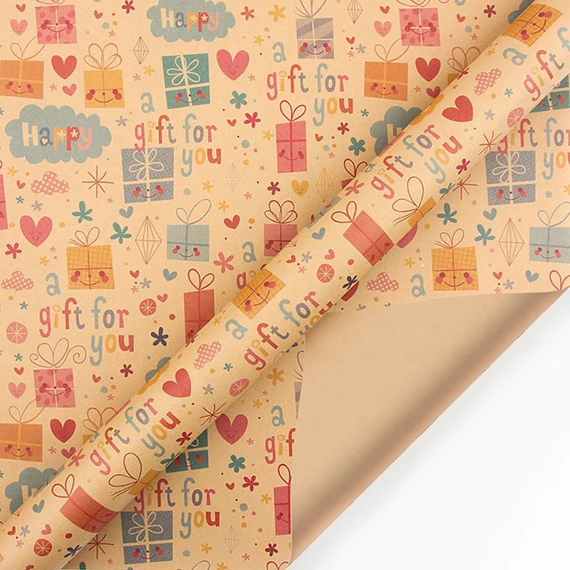 6 Pcs Wrapping Paper Sheets,Birthday Wrapping Paper Set Festival Gift Wrap Papers,Ribbon Present Gift Wrapping Paper