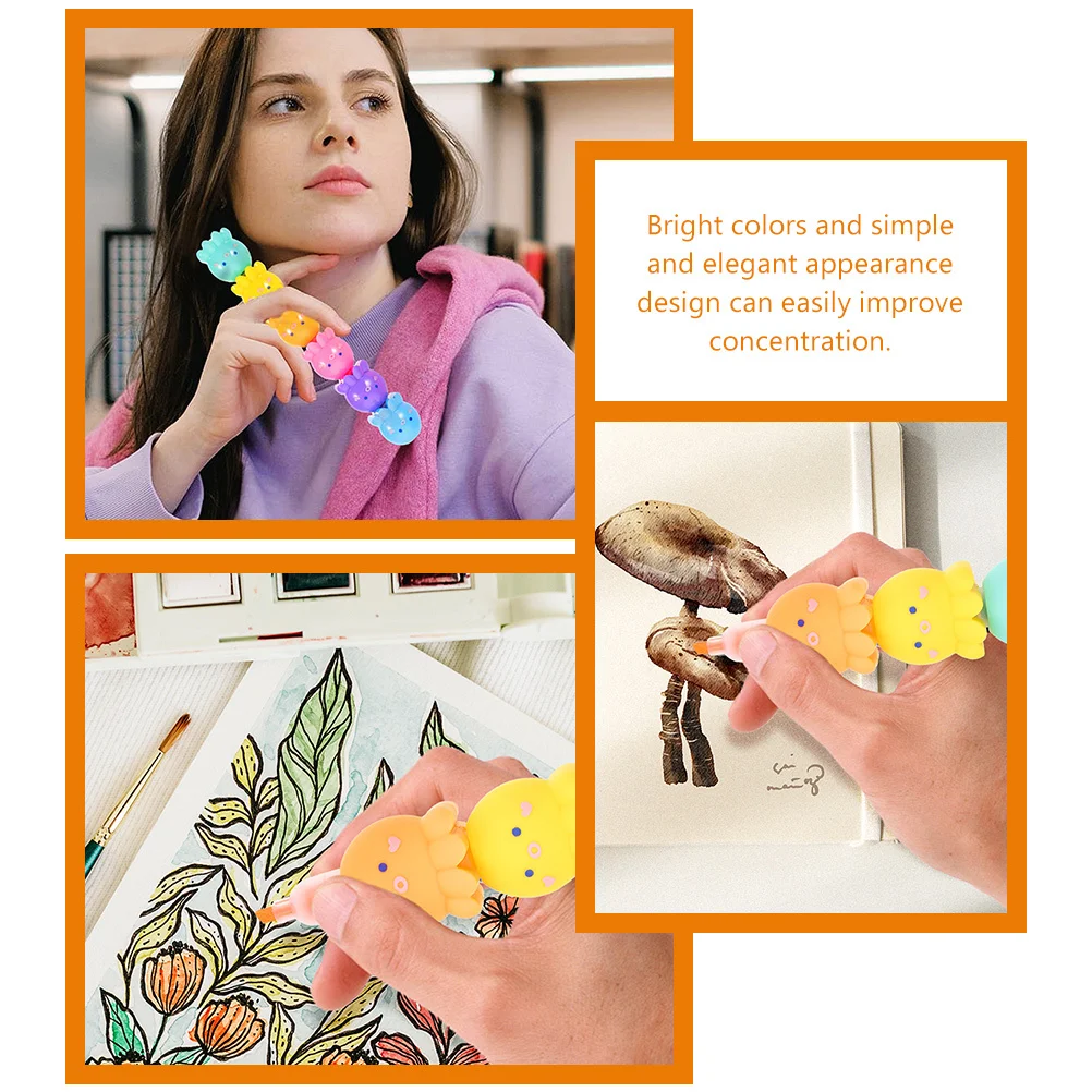 

2Pcs Octopus Highlighter Bright Colors Exquisite Design for Easy Hold and Use in School Work Highlighter Pen