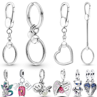 Key Ring 925 Silver Moments Small Bag Charm Holder Key Ring Suitable Fit Original Brand Charms Beads Women Jewelry Gift