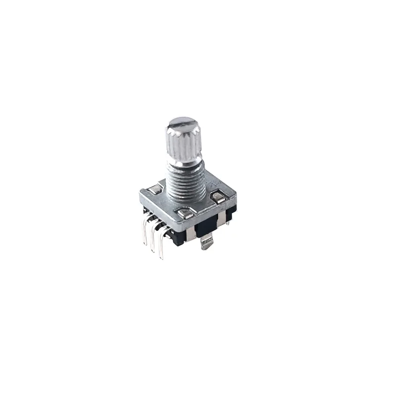 2PCS EC11 360 Rotary 30 Digital Potentiomter Flower shaft/half shaft 15mm Rotary Encoder With switch 5 pin encoder feet