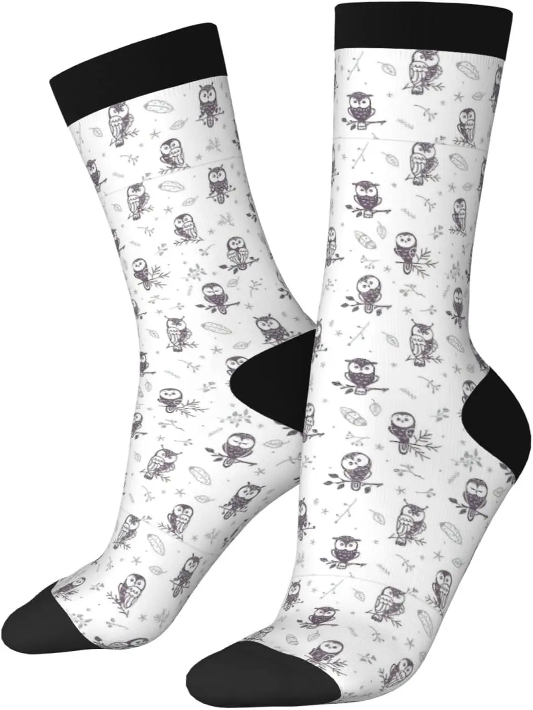Owl Tree Branches Print Adult Socks Unisex Socks Novelty Socks For Men Women Kids Teens Fits Boys Girls