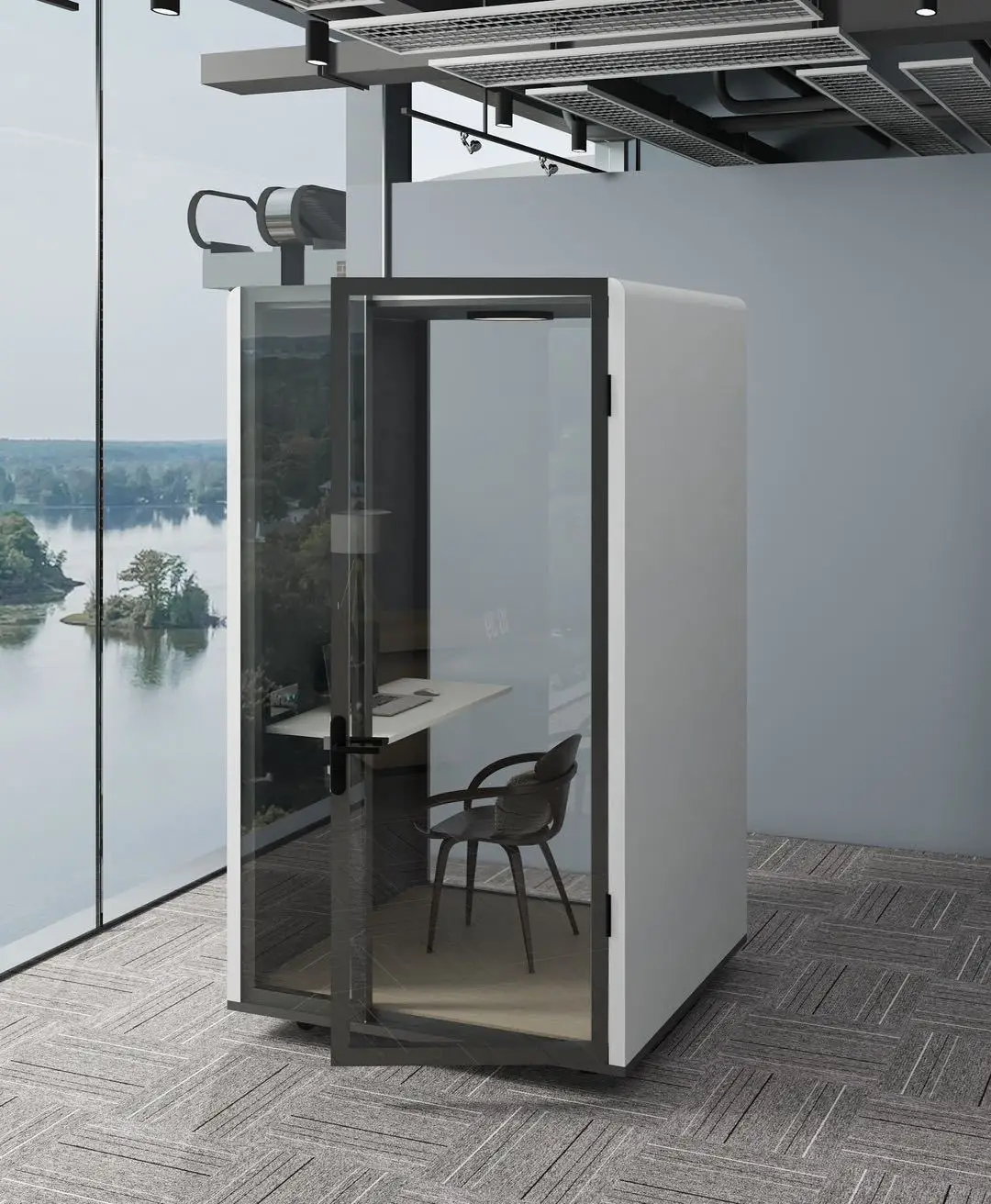 OfficeAcoustic Room اجتماع الأعمال مكتب كشك الهاتف عازل للصوت الفضاء الخاص كشك واحد صامت