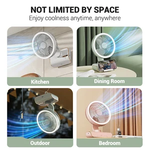 Silent Electric Fan Air Conditioning, Portable Ceiling Fan, cooling fan, house, camping, desktop, 5 modes, 4000mah 10 Main Sales Mini Wall Air Conditioning - №10