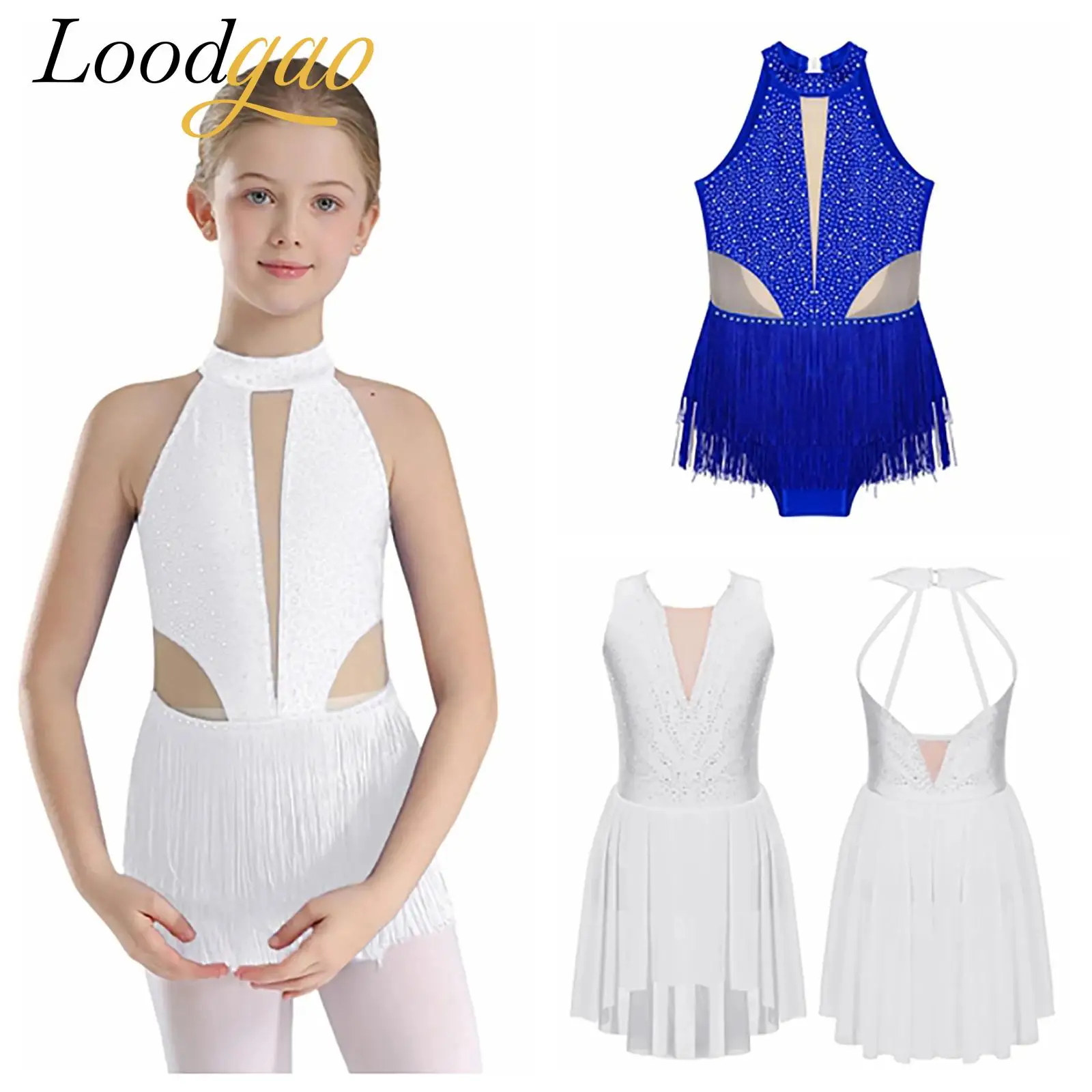 

Kids Girls Line Latin Dance Leotard Tassel Jumpsuit Fringed Bodysuit Stage Performance Dancewear Cha-cha Samba Rumba Costumes
