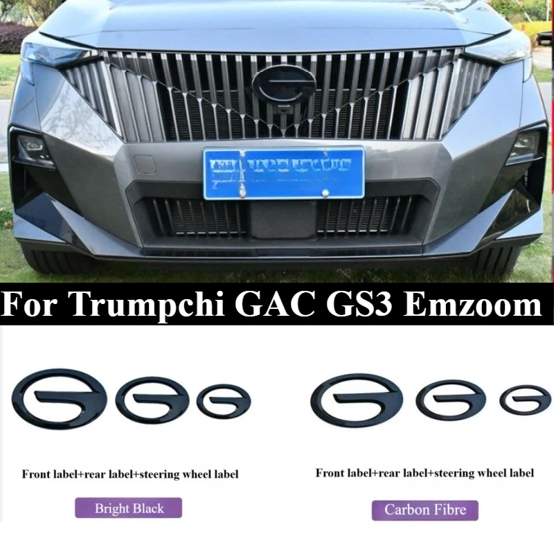 

For Trumpchi GAC GS3 Emzoom 2023 Accessories Car Front Rear Grille Logo Steering Wheel Stickers Emblem ABS stick