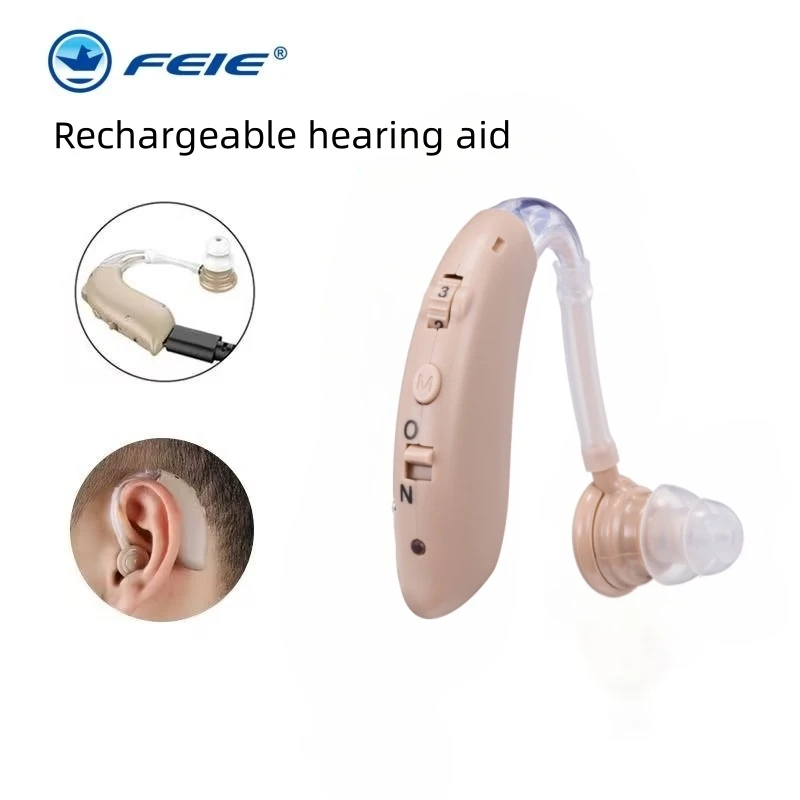 2024 Best Rechargeable Digital BTE Hearing Aid Adjustable Tone Sound Amplifier Portable Deaf Elderly Hearing Aids