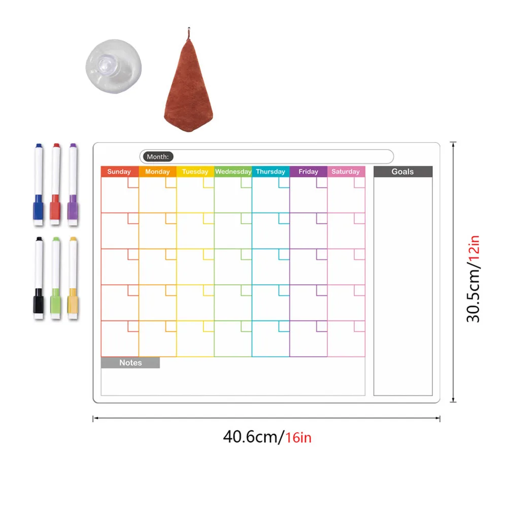 

Flexible Message Board Erasable Magnetic Calendar Clear Visual Plan Convenient Storage Quick Cleanup Quick-Drying Ink