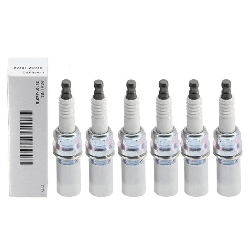 4/6PCS Dual Iridium Spark Plug 22401-ZE01B DILFR5A11 for Nissan NV2500 NV3500 Maxima Frontier Pathfinder Xterra Titan Infiniti