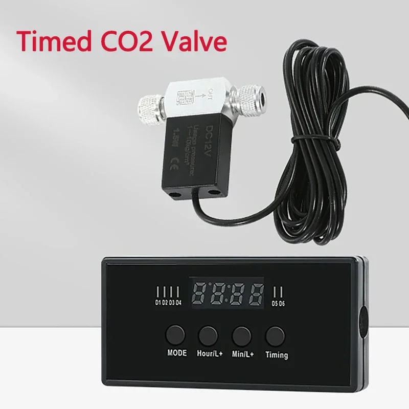 CO2 Magnetic Valve Aquarium CO2 Timing Switch Electric Valve Tank Fish Bubble Counter Auto Timed Regulator Generator Control