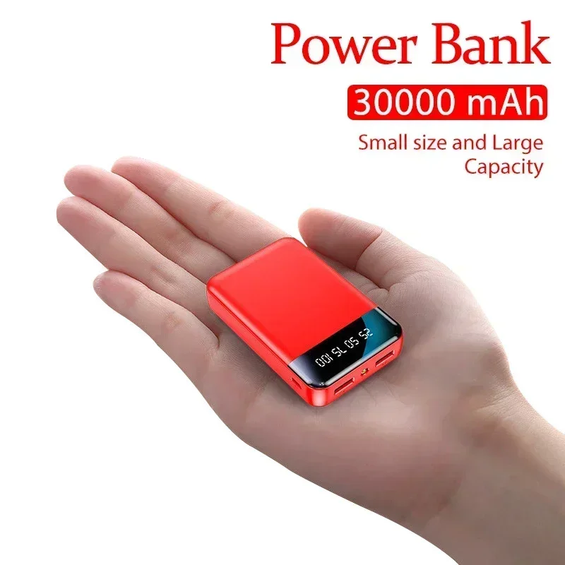 

Suitable for iPhone Samsung mobile power 30000mAh mini charger LED light LCD digital display emergency portable external battery