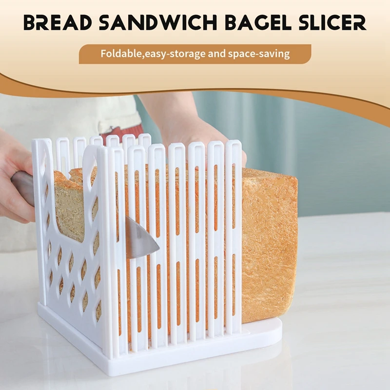 Хлеборезка Тостовая нарезка Хлебная нарезка для тостов Слайсер для бублика Бублик-буханка Сэндвичница Машина для нарезки тостов Складной хлеборез