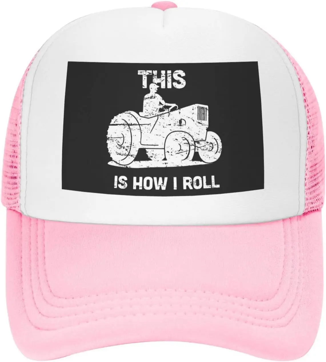 This Is How I Roll Farmer Tractor Graphic Trucker Hat Breathable Mesh Snapback Cap