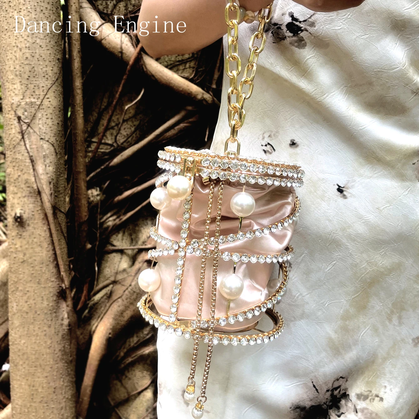 

Вечерний клатч со стразами ручной работы Кошельки и сумки Роскошная дизайнерская сумка через плечо Блестящий кристалл Клатч-кошелек-ведро