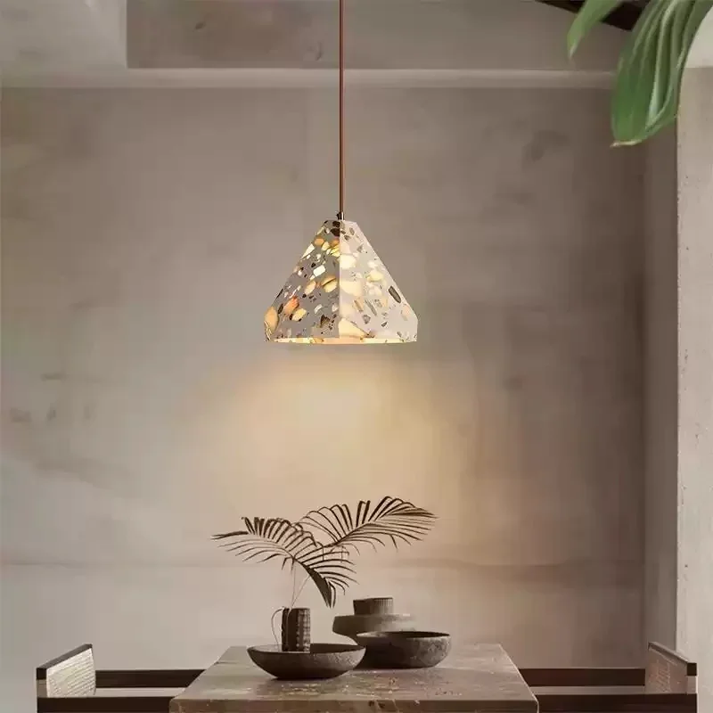 

Ретро полупрозрачные каменные люстры E27 проволочные регулируемые подвесные светильники прикроватные кухонные острова ресторан светодиодные подвесные светильники