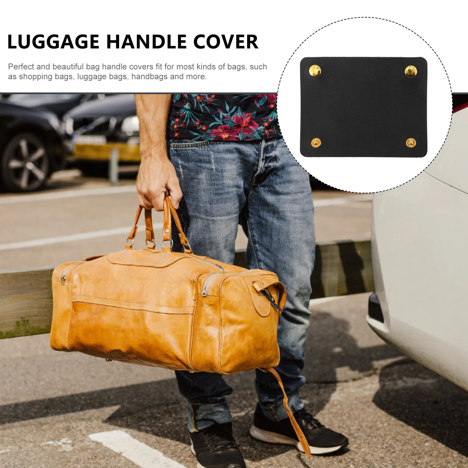 

Bag Handle Cover PU Wrap Protective Luggage Handle Cover for Heavy Duty Hand Pressure Relief Suitcase Handbag Wrap