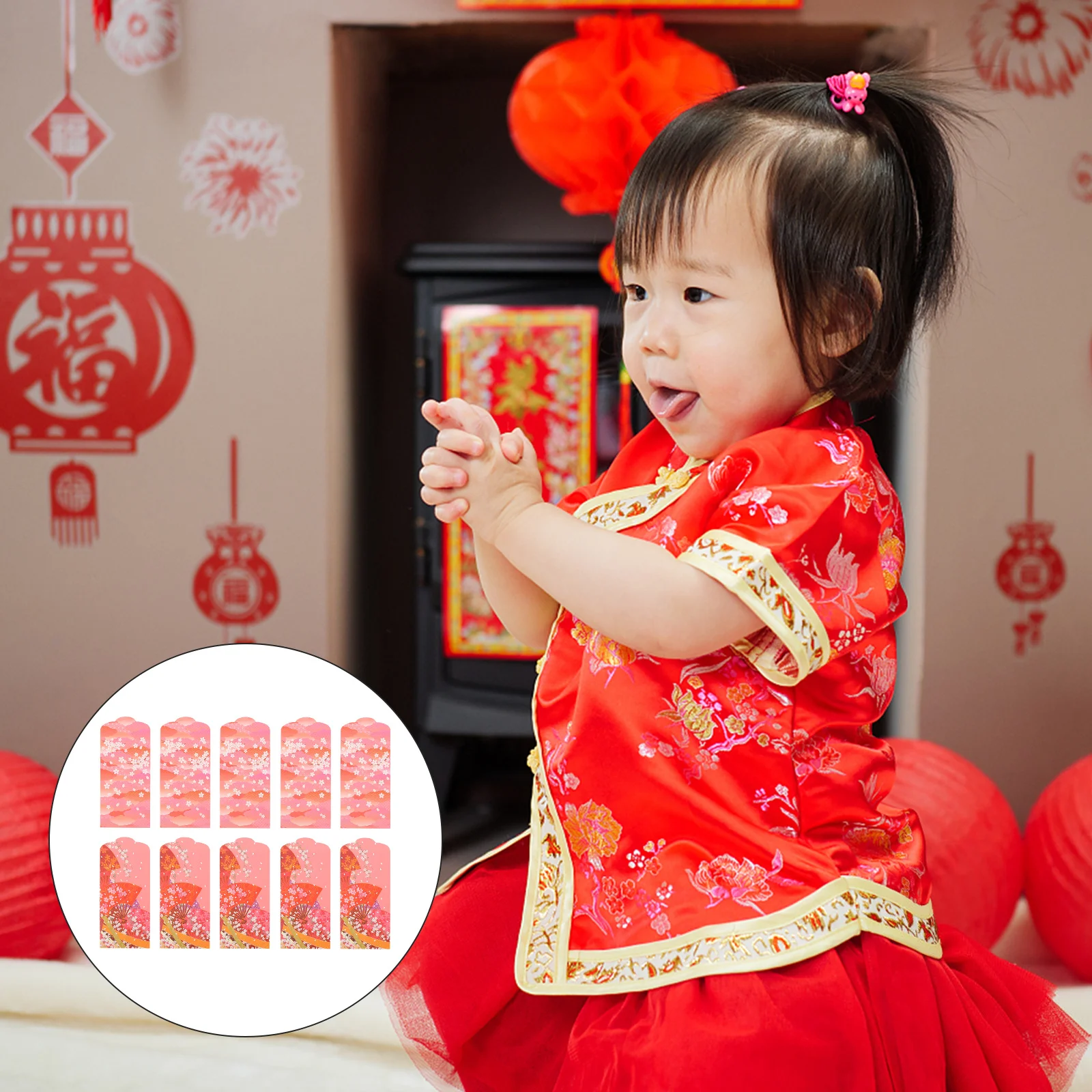 

20Pcs Red Envelopes Creative Pretty Patterns Secure Cash Holder for Wedding Festival Card Pockets