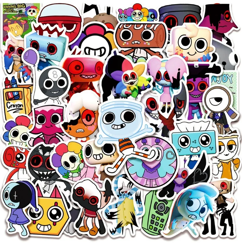 50pcs/Set Funny Dandys World Cartoon Stickers DIY Decoration Waterproof Skateboard Notebook Luggage Laptop Phone Fridge Decals