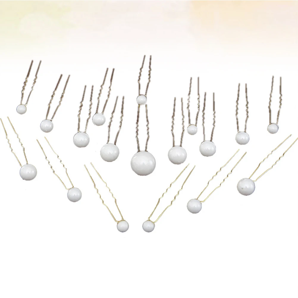 

18 Pcs Pearl Hairpin Beaded Hair Stick Women Accessories Bride Bridal Wedding Party Casual Daily Use Durable Gift