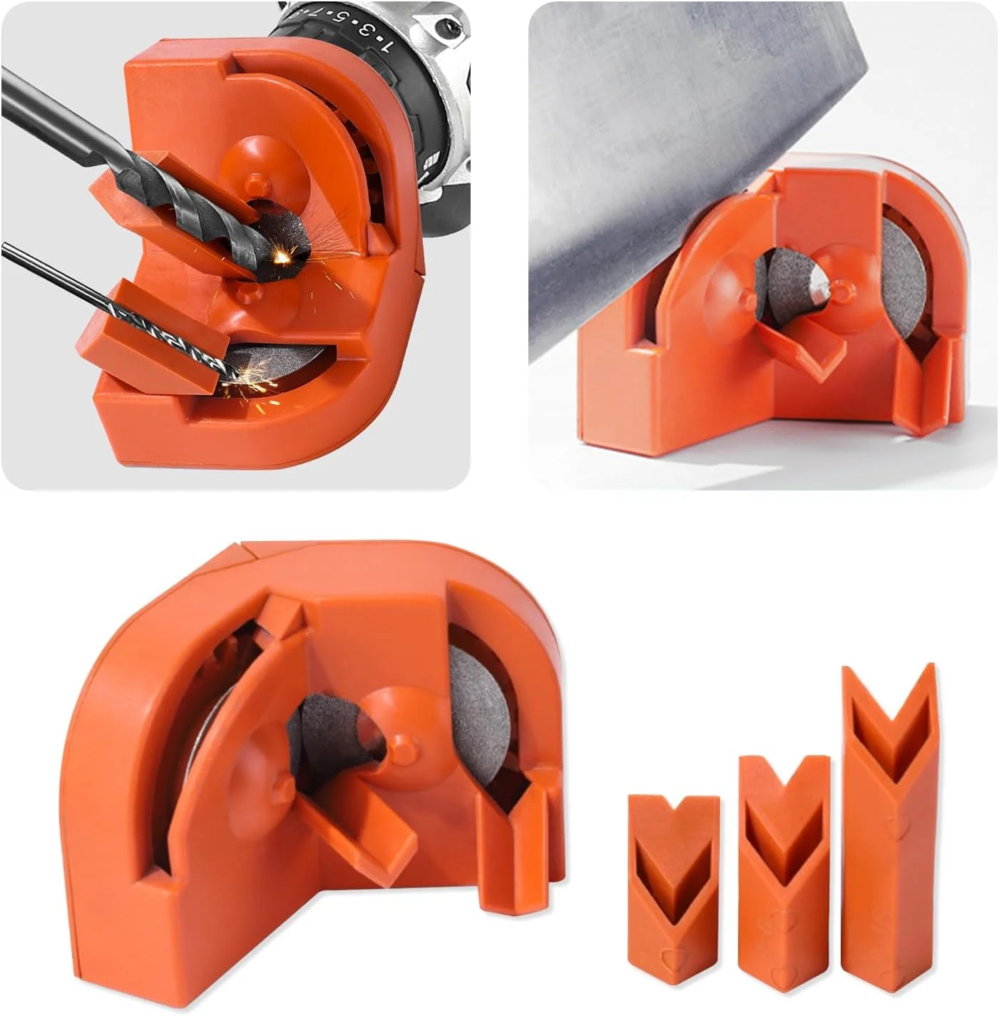 Drill Bit Sharpener For All Drill Bits Electric Drill Powered Dual Diamond Grinding Wheels Precision Sharpening Tool Portable