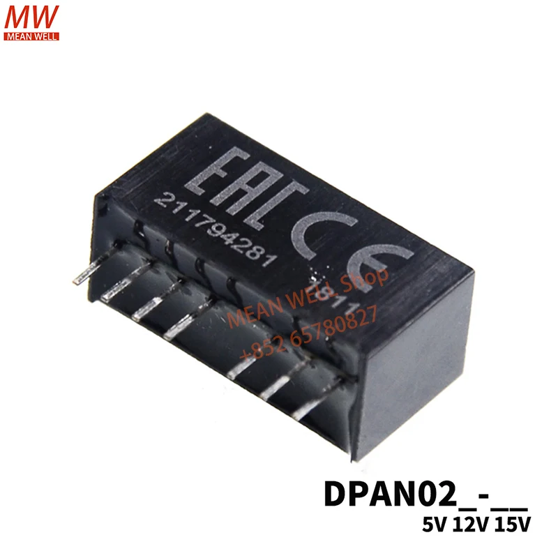 MEAN WELL Switching Power Module 2W SIP Package DC-DC Regulated Converter DPAN02A-12 DPAN02B-12 DPAN02C-12