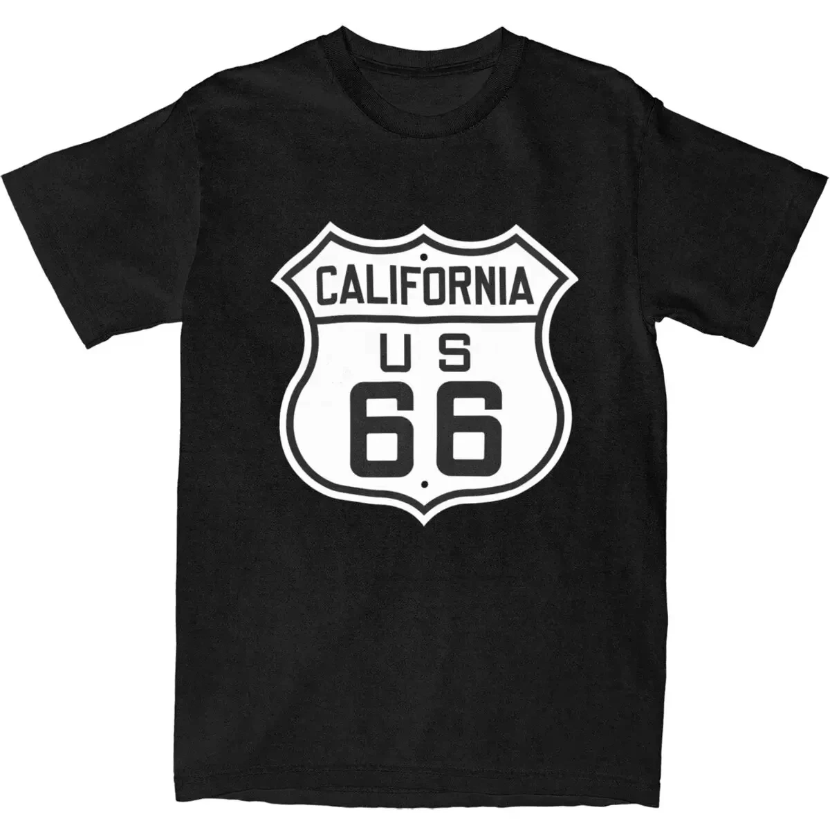 

New Men Cotton Tshirt Clothes Plus Size Informal Kid T-Shirt US Route 66 T Shirts Popular California Summer Women T Shirt Y2k
