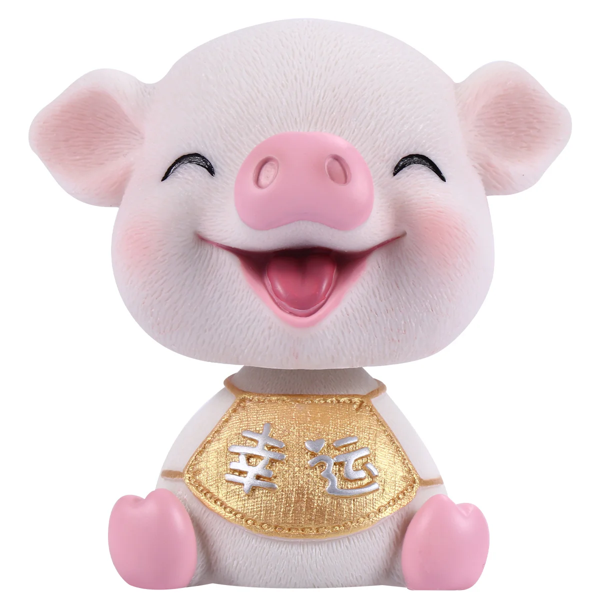 1 قطعة الكرتون يهز رئيس خنزير سيارة الداخلية ديكور صغير الراتنج صنع لوحة القيادة زخرفة للمركبة المشهد الصغير اكسسوارات الحظ #5