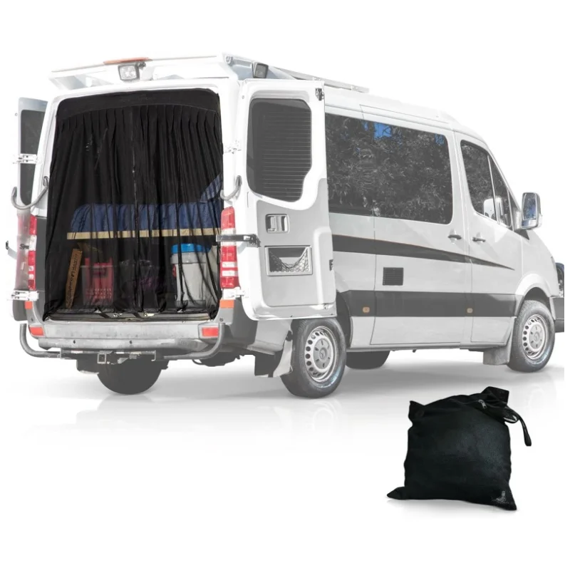 For Mercedes Benz Sprinter Ford Transit Standard Roof Auto Rear Door Flyscreen Mosquito Net With Center Zipper Closure