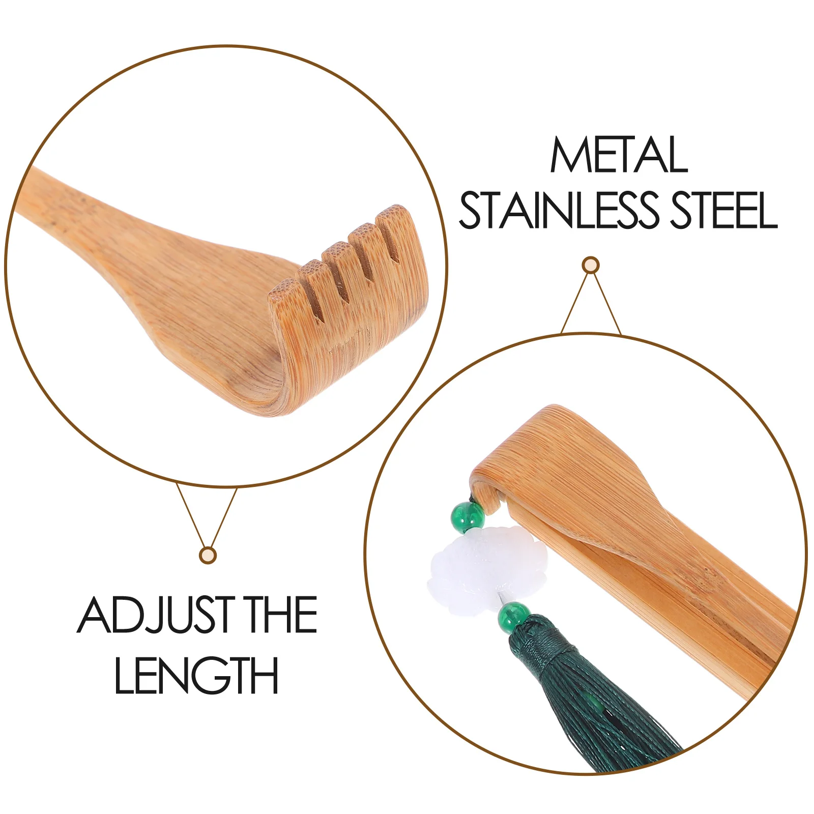 Arranhador traseiro de bambu durável, design dobrável, ergonômico, artesanal, portátil, ferramenta de auto massagem, textura natural, uso em viagens