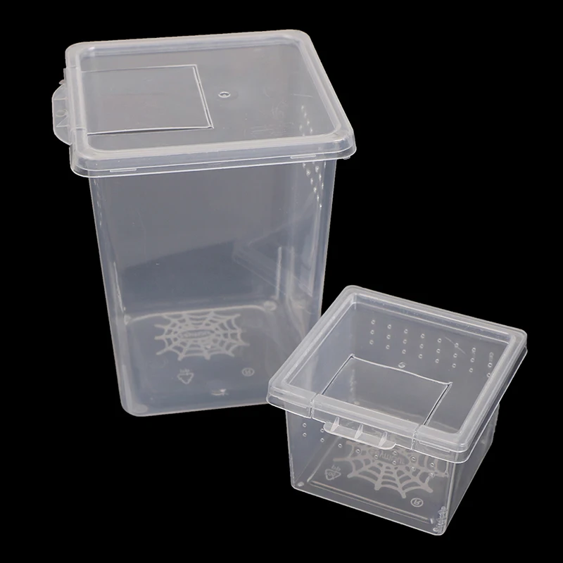 1pcs Plastic Feeding Acrylic Box Insect Spider Habitat Feeding Box Case Scare Toy Box Container Tank Transport Hatching Tank