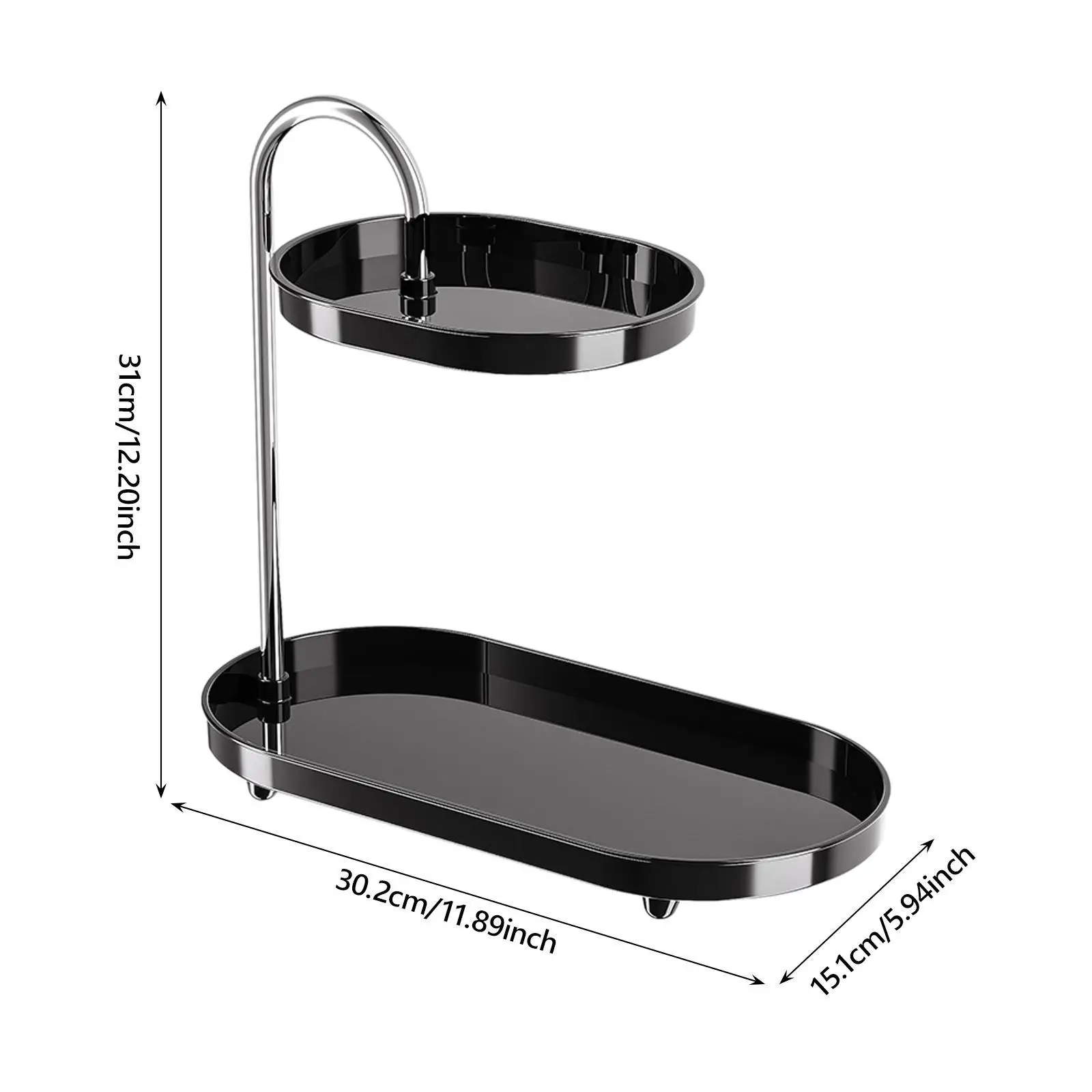 2 طبقة الحمام المنظم ديكور متعدد الوظائف الإبداعية زخرفة الغرور الرف لعداد أدوات الزينة أقراط العناية بالبشرة الغرور #6