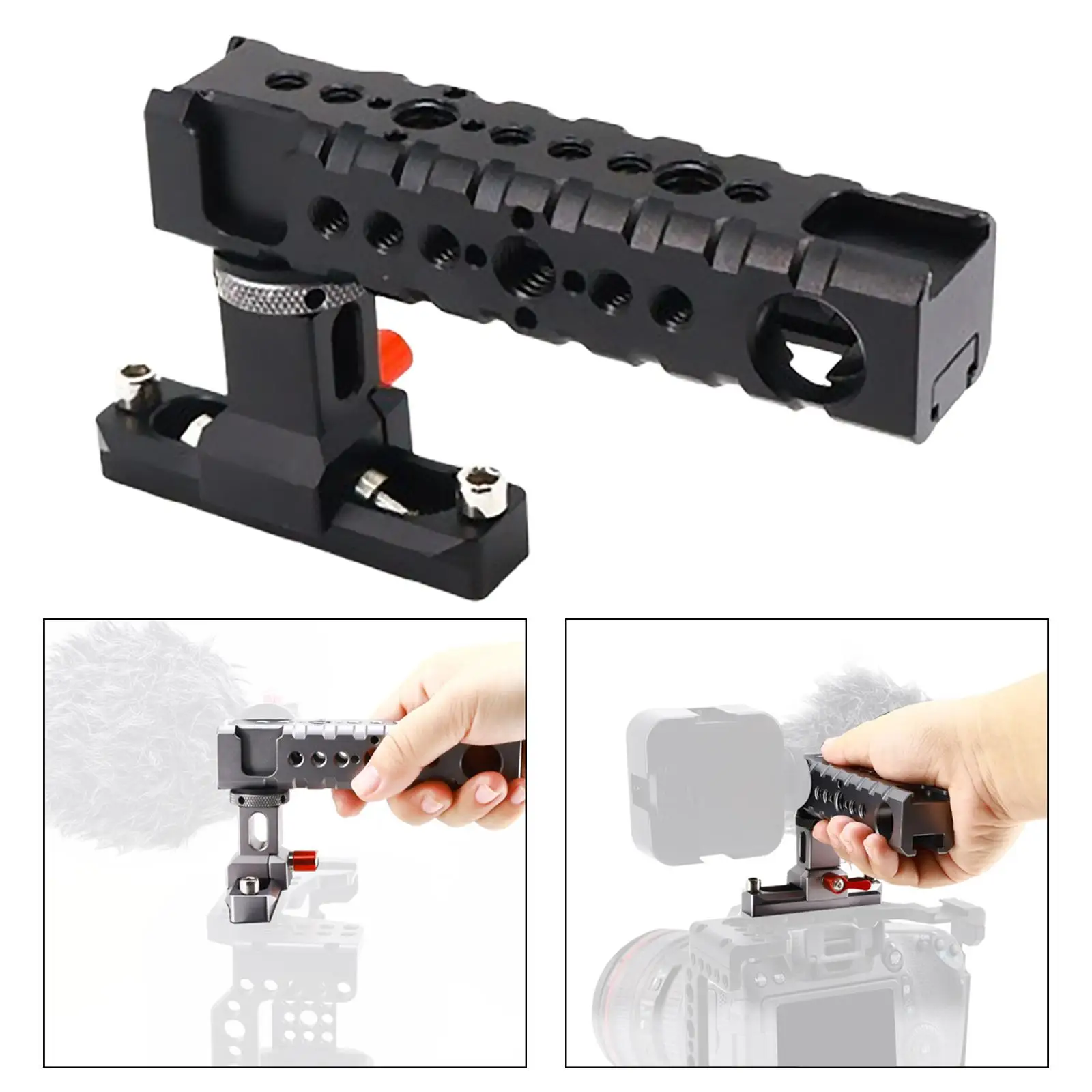 Camera Handle Grip Carrying Handle Cage Handle Aluminum Easy Installation DSLR Camera Accessory Multifunction Non Slip Grip