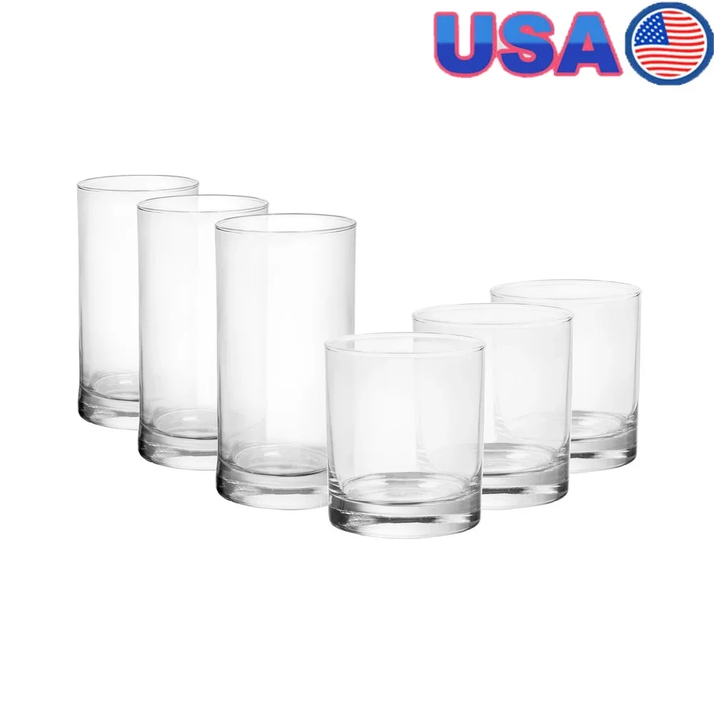 Juego de vajilla transparente de 12 piezas, gafas Tennyson más frescas, Ideal, jugo, agua, bebidas mixtas, duradero, fácil de limpiar, vajilla versátil