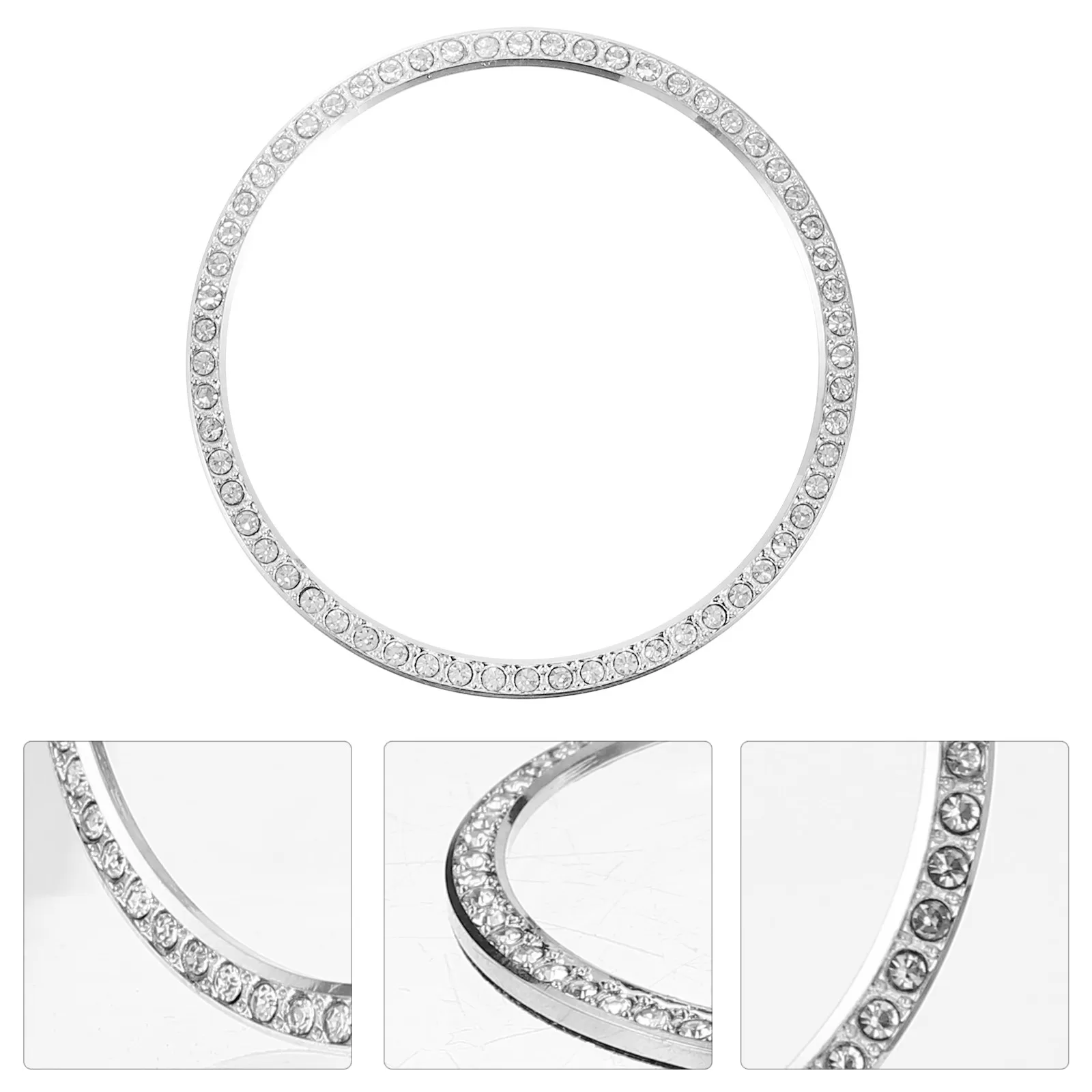 1Set Compatible 3 45Mm Diamond Encrusted Alloy Watch Bezel Ring Stylish Protective Decoration Accessories