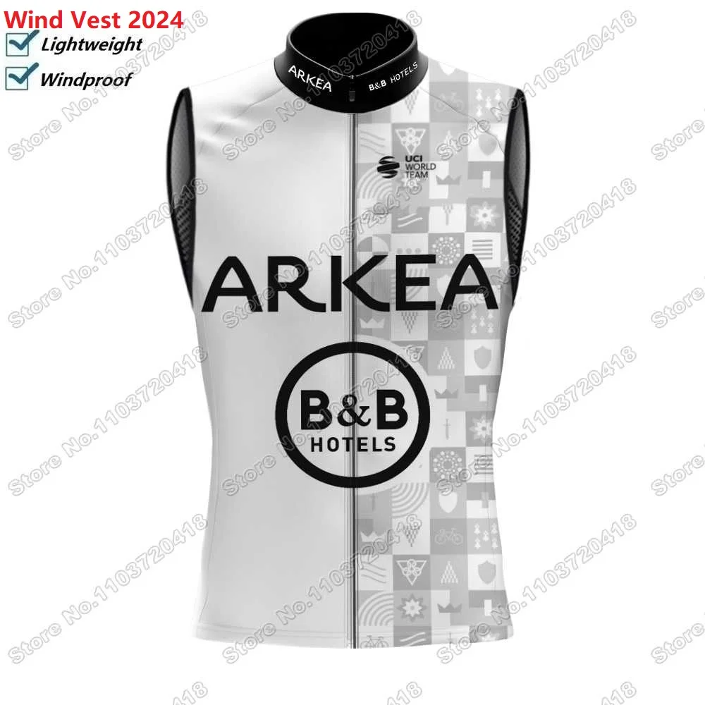 2024 ARKEA Samsic B&B HOTELS Cycling Vest Windproof Tour of Italy Men Wind Vest Road Cycling Jersey Sleeveless Bike Windbreaker