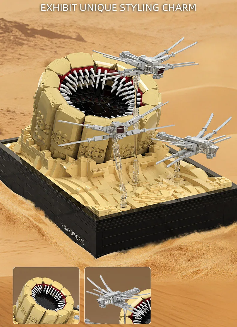 Idea Game Movie Scene Bausteine Monster Sandwurm Ornithopter Konstruktionsmodellbausätze Ziegelsteine Spielzeugsammlung als Geschenk – Detail 3
