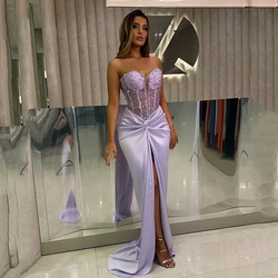 Thinyfull Sexy Mermaid Prom Evening Dresses Sweetheart Sequines Split Party Dress Women Night Cocktail Prom Gowns Custom Size