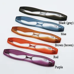 360 Degree Rotation Reading Glasses Ultraportability Mini Slim Folding Eyeglass Spectacles For Unisex Old Man Grandmother