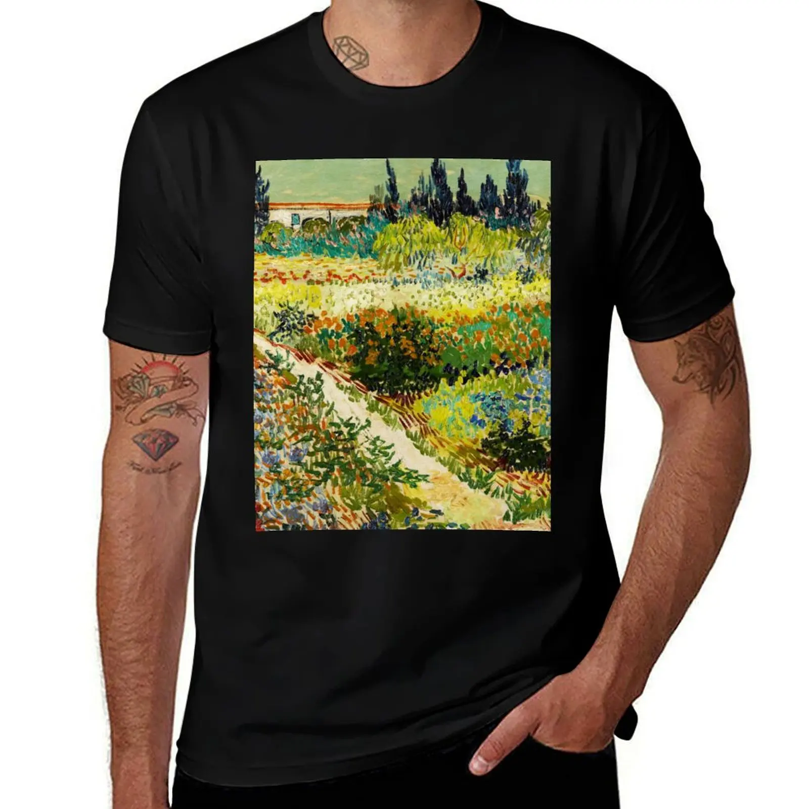 Van Gogh - Garden at Arles T-Shirt Trendy Print Short Sleeve T-Shirt
