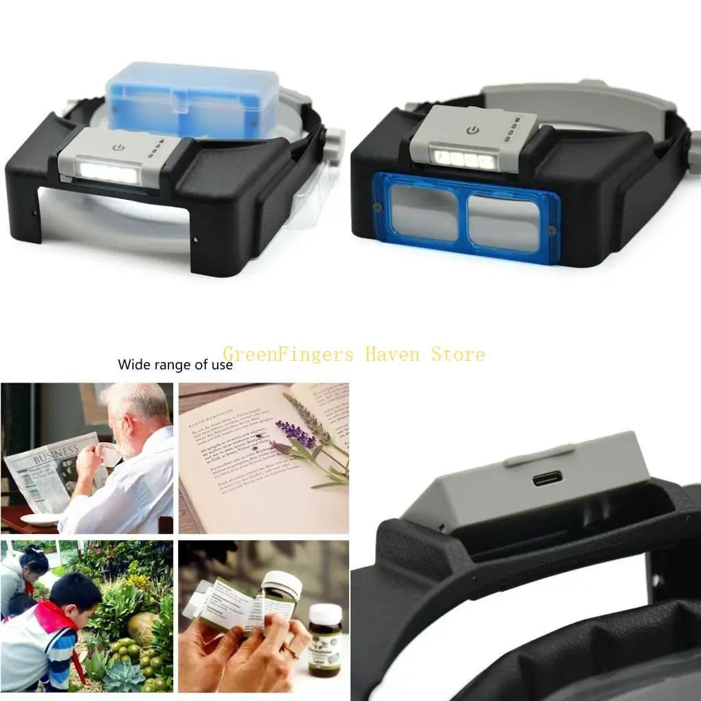 

F68D Magnifing Glass Lens Lens Light Vissors Heads Loupe Jeweler Balifier Balifier