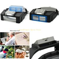 F68D 1.5X 2X 2.5X 3.5X Headband Magnifier, Head-Mount Glass with LED Light for Close Work Jewelers Loupe