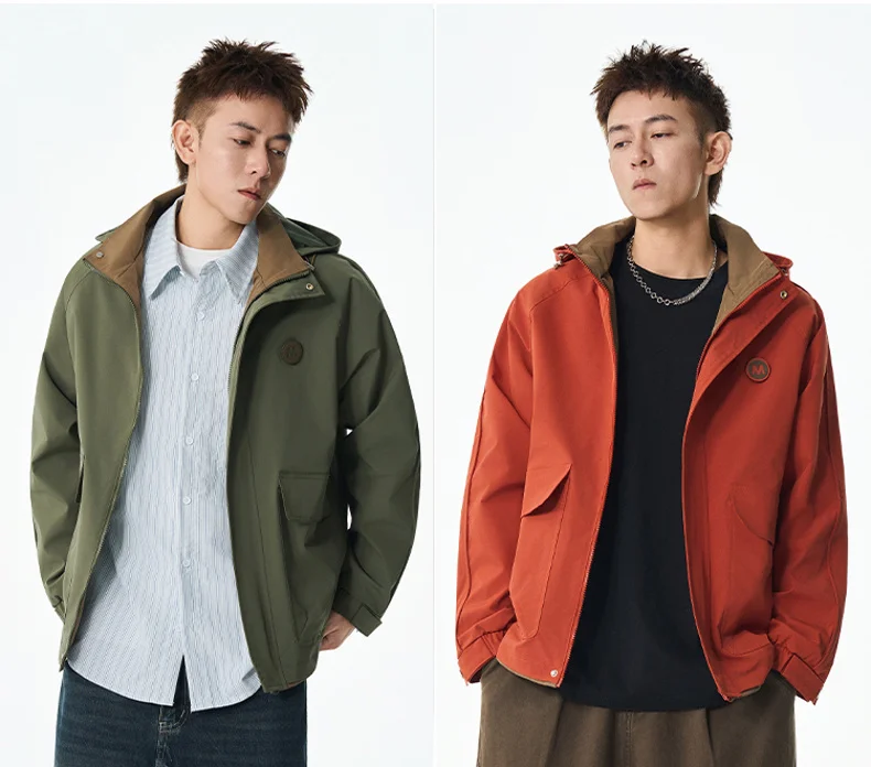 

Men Casual Cargo Bomber Jacket Spring Men's Jacket Hooded Windbreakers Outdoor Waterproof Windproof Casual Jackets for Men